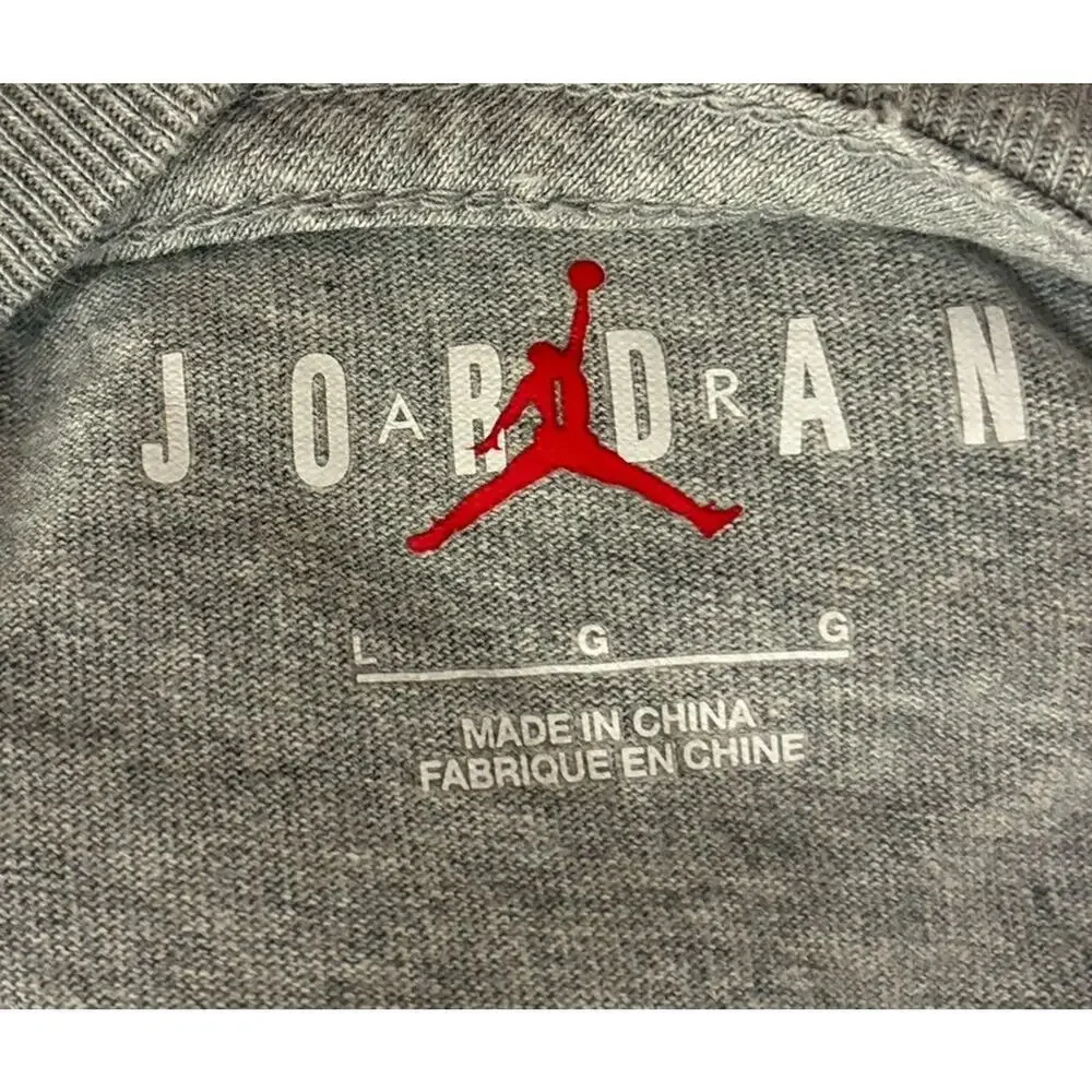 Jordan Brand x Paris Saint-Germain Grey Wordmark Graphic Tee Size Large